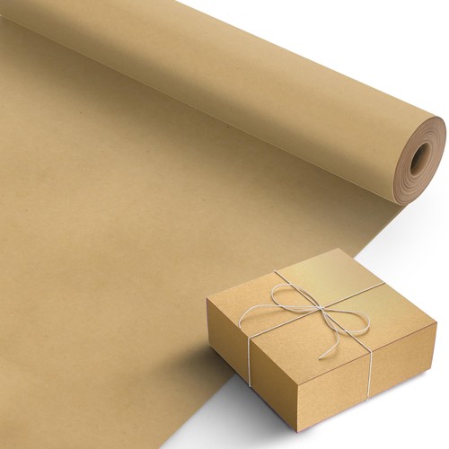 Kraft gift wrapping paper - &,